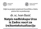 "Natpis nadbiskupa Ursa iz Zadra: nacrt za (re)kontekstualizaciju"